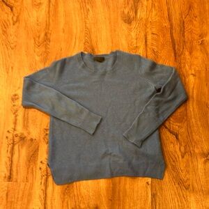Women’s blue 100% cashmere sweater crew neck pullover medium saks fifth avenue